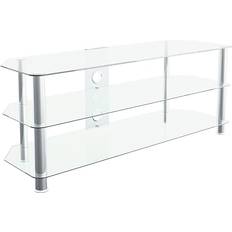 Silver TV Benches Mahara Universal Clear Glass TV Bench