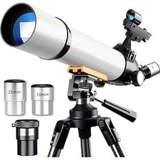 Binoculars & Telescopes FFFHYIZH 70mm Aperture Telescope for Adults, Refractor Telescope, Travel Telescope with Carrying Case, Phone Adapter and Wireless Remote Control