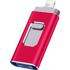 LimbO Usb Flash Drive For Iphone/Computer 64Gb Memory Stick 64Gb, Red Can Store Files And Photos