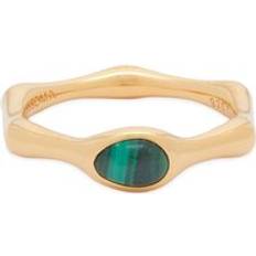Missoma Silver Rings Missoma Women's Magma Gemstone Stacking Ring Gold/Green