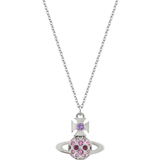 Vivienne Westwood Willa Bas Relief Pendant Necklace - Silver/Purple/Pink