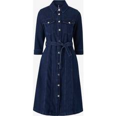 Tommy Hilfiger Femme Robes Tommy Hilfiger Robe Midi Denim En Coton - Taille 38