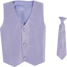 Boys - Purple Other Sets Children's Clothing Vest and Clip On Boy Necktie set LILAC 8/10