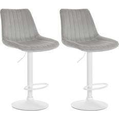 Polyester Sitzhocker CLP Set of 2 White/Grey Sitzhocker 112cm 2Stk.