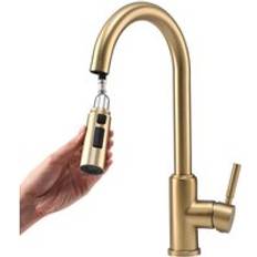 Taps Living and Home Gold Single Lever Pull Out Kitchen