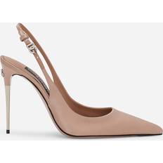 Beige Tacchi e Décolleté Dolce & Gabbana Satin Slingback Decol Neutro