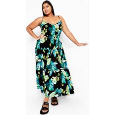 City Chic Tropical Print Maxi Sundress