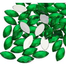 50pcs acrylic horse eye gems 7x15mm flat back rhinestones diy green