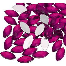 50pcs acrylic horse eye gems 7x15mm flat back rhinestones diy rose red