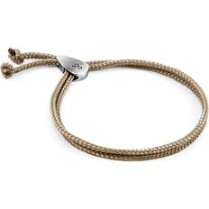 Beige Armband Anchor & Crew Sand Brown Pembroke Silver and Rope Bracelet