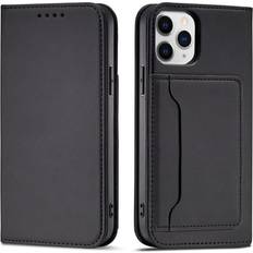 Hurtel iPhone 12 Pro Plånboksfodral Magnet Stand Svart
