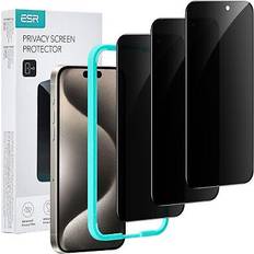 ESR 3 pack for iphone 15 pro max privacy screen protector anti-spy tempered-glass. Privacy 3 Pack