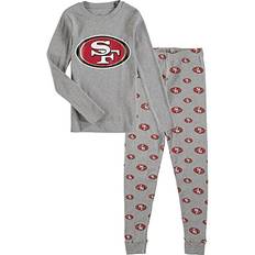 Nightwear Outerstuff Youth Heathered Gray San Francisco 49ers Long Sleeve T-Shirt & Pants Sleep Set