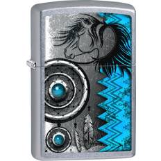 Lighters Zippo Lighter: Native American Symbols Street Chrome 77847