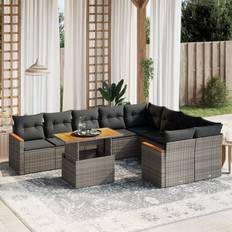 Kunstrattan Lounge-Sets vidaXL 10-Tlg. Garten-Sofagarnitur Lounge-Set