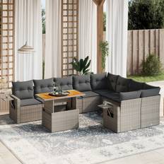 Kunstrattan Lounge-Sets vidaXL 10-Tlg. Garten-Sofagarnitur Lounge-Set