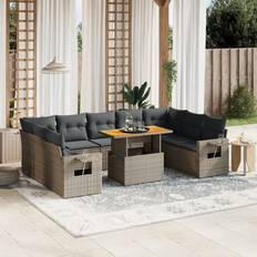 Kunstrattan Lounge-Sets vidaXL 10-Tlg. Garten-Sofagarnitur Lounge-Set