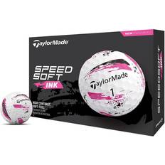 TaylorMade SpeedSoft Ink Golf Balls White/Pink