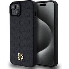 DKNY iPhone 15 Plus Repeat Pattern Stack Logo Cover MagSafe-kompatibel Sort