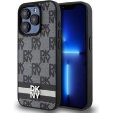 iPhone 15 Pro Rutigt Mönster och Rand Skal Svart