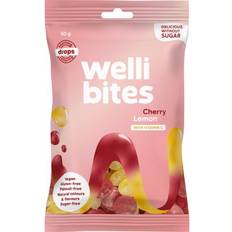 Kirsikka Makeiset ja Keksit Wellibites Drops Cherry & Lemon 50 g