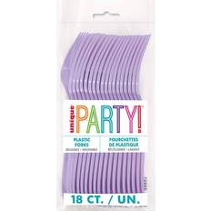 Purple Forks Unique Lavender Plastic 18 Count Dessert Fork