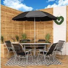 Samuel Alexander 6 Person Garden Parasol Patio Dining Set