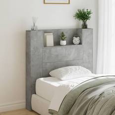 Wood Headboards vidaXL Cabinet with LED Concrete 100x16.5x103.5 cm Headboard
