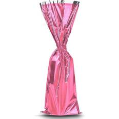 Gift Bags MT Products MT Products Metallic Pink Mylar Wine Gift Bags for Bottles Pack of 25 Ribbon and Rope Not Included