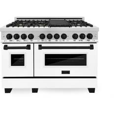 Black Ranges ZLINE RAZ-48 6 Standing Dual Black, Stainless Steel, White