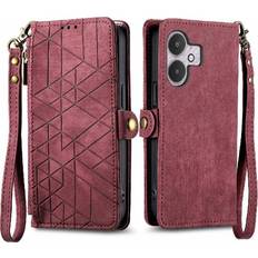 GANGXUN Red Flip Case for Xiaomi Redmi 13c 5g Shockproof Flip Cover Simple Business Wallet Leather Case