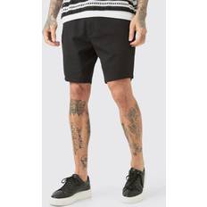 Slim Shorts boohooMAN Mens Tall Fixed Waist Black Skinny Fit Chino Shorts