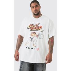 Clothing boohooMAN Mens Plus Street Fighter License Print T-Shirt White