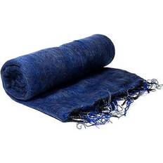 Phoenix Meditationssjal Pashmina blød bomuld-akrylblanding Mørk Blå