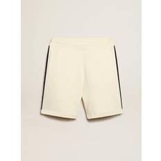 Shorts GOLDEN GOOSE Short Homme Couleur Blanc Antique Avec Bandes Bleues