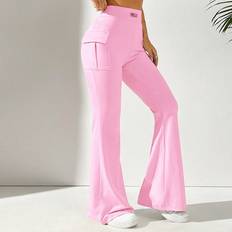 Shein Pants Shein Women Casual Solid Color Chino Pants With Slim Fit And Slight Flare Detail