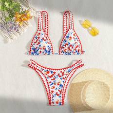 Multicoloured - Women Bikini Sets Shein Womens Holiday Floral Print Sexy Bikini Set Random PrintSummer Beach