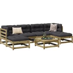 Brun - Træ Loungesæt vidaXL sofasæt haven 7 Loungesæt