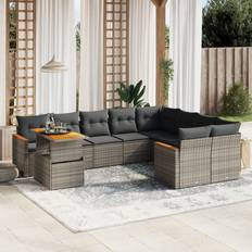 Kunstrattan Lounge-Sets vidaXL 10-Tlg. Garten-Sofagarnitur Lounge-Set