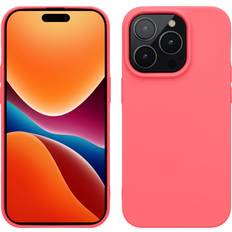 Mobile Phone Covers Kwmobile Case for iPhone 14 Pro Case Soft Slim TPU Silicone Phone Cover Wireless Charger Friendly Neon Coral