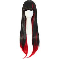 Wigs MapofBeauty Harajuku Style Mixed Black/Red Long Straight Cosplay Wig