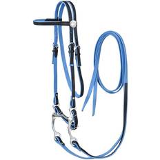 Turquoise Bridles King Series Tough-1 Nylon Horse Bridle w/Leather Overlay