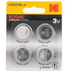 Kodak Lithium Button Cell Battery CR2016 Pack of 4