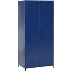 Bleu Armoires Beliani pour Bureau À Domicile Industrielle Rangement 2 Portes en Acier Bleu Marin Armoire