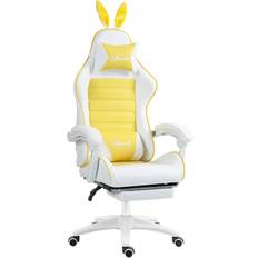 Gaming Chairs Vinsetto Racing Style Gaming Chair with Footrest Removable Rabbit Ears