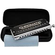 Cascha Chromatic 12-48, 12-Loch Mundharmonika inkl. Soft-Case und Putztuch