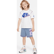 S Sonstige Sets Nike Sportswear Reimagine Little Kids' French Terry Shorts Set in Blue, 86M034-U9E