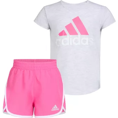 Adidas Girls Other Sets Children's Clothing adidas Toddler Essential T-shirt & Woven Shorts Set 2-piece - Light Gray Heather