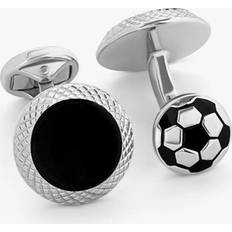 Mansjettknapper Tateossian Cufflinks Fotball Silver-Black