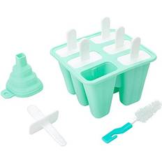 Silicone Popsicle Molds CUQOO Silicone 6 Cavity Ice Lolly Ice Cream Popsicle Mold